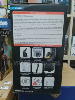 Slow Juicer! Mika 250w Unbreakable Jug Slow Juicer With 1yr Warranty