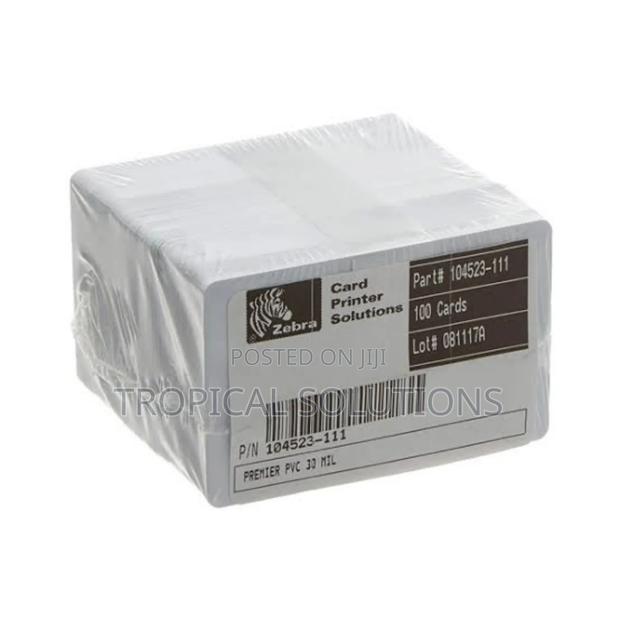 Zebra White PVC Cards,30 Mil (500 Cards)