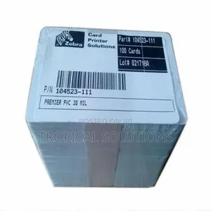 Zebra White PVC Cards,30 Mil (500 Cards)