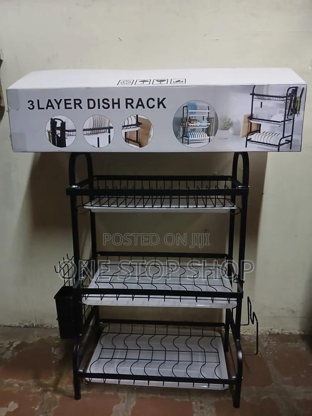 3layer Kitchen Disha Rack With Cups and Spoons Holder - main view