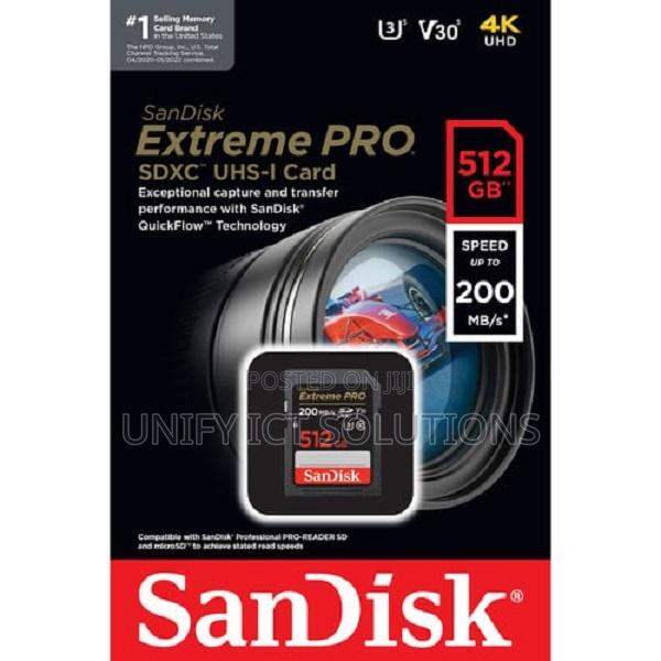 Sandisk Extreme Pro SDHC and SDXC Uhs-I Card Up to 200mb/S - 512gb