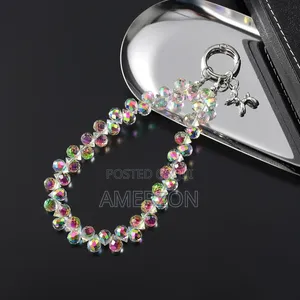 Crystal Phone Wrist Strap Phone Charm Chain Keychain Beaded Cellphones