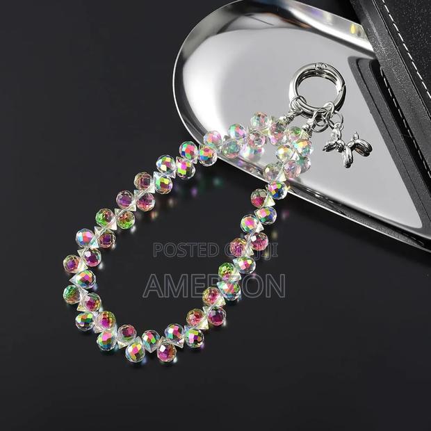 Crystal Phone Wrist Strap Phone Charm Chain Keychain Beaded Cellphones
