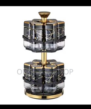 12pcs Rotatable Double Layer Spice Rack - thumbnail 2