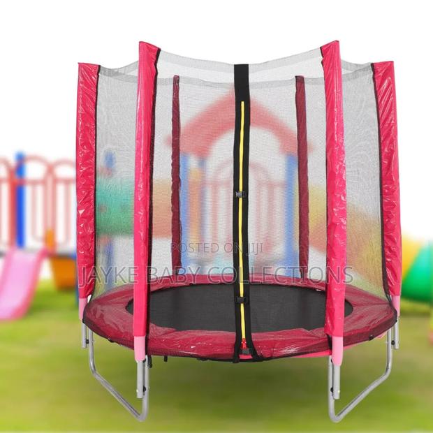 Outdoor/Indoor Kids Trampoline With Net – 5ft Compact Size - main view