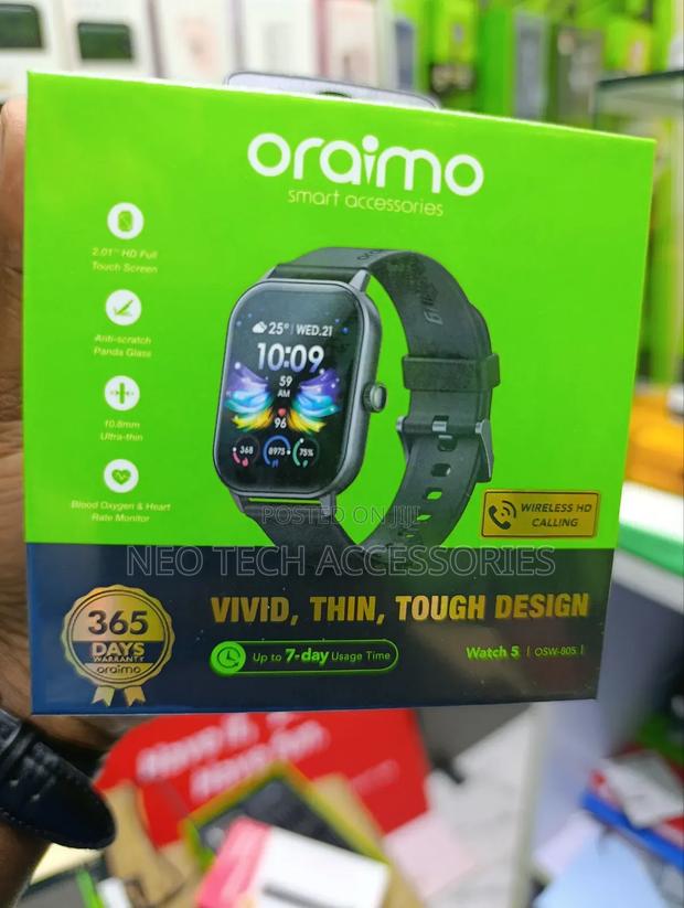 Oraimo Watch 5 2.01" Hd Panda Glass 1atm Smart Watch