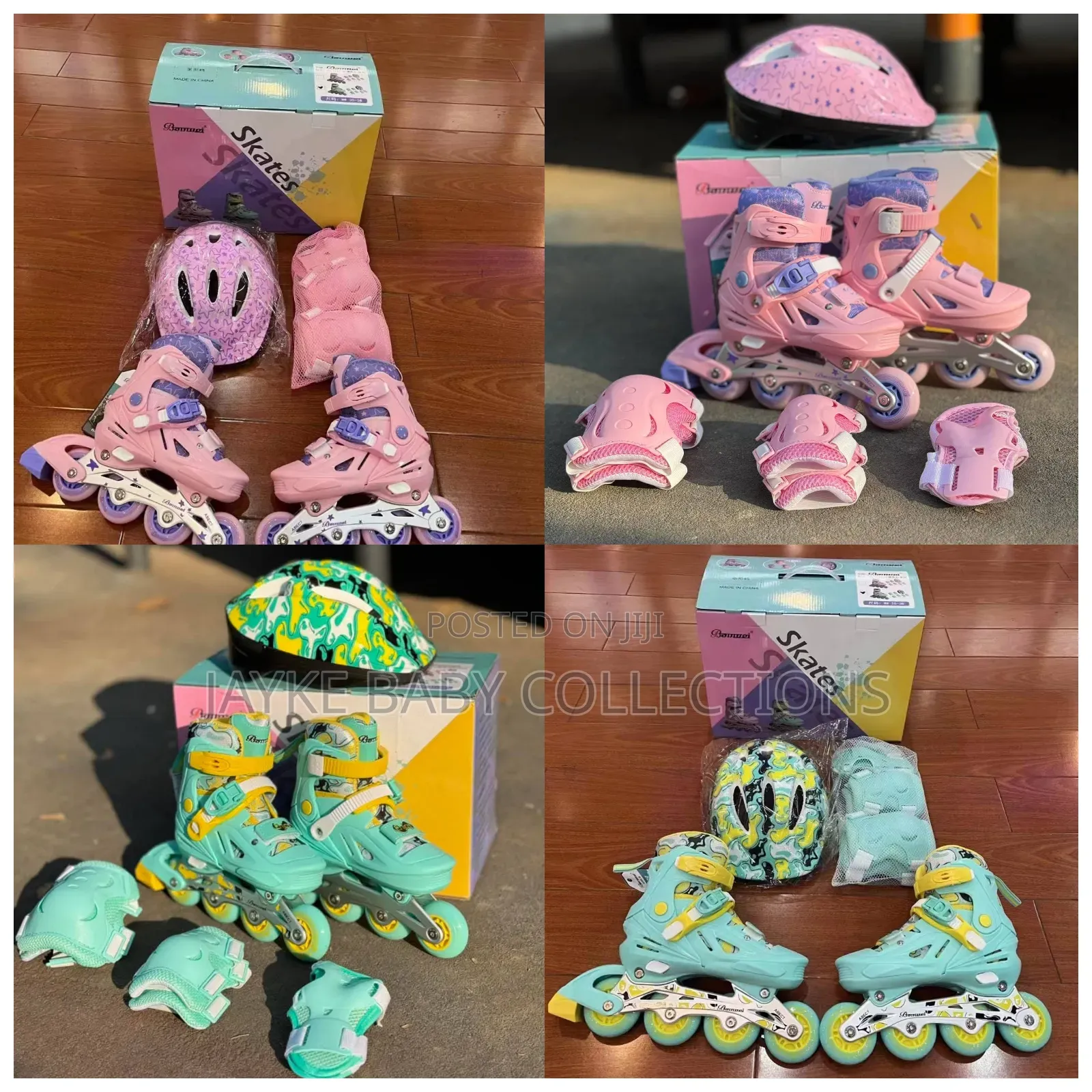 Roller Skates With Safety Set – Helmet Pads Included