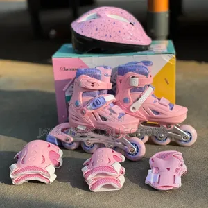 Roller Skates With Safety Set – Helmet Pads Included