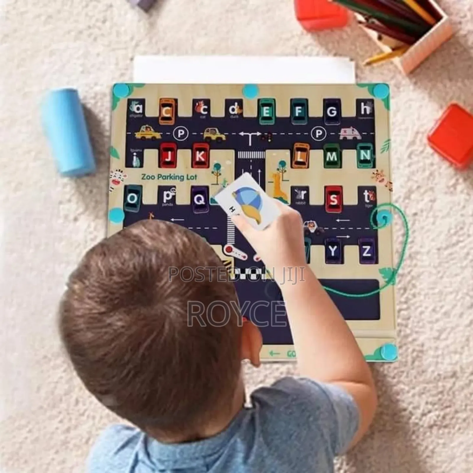 Magnetic Wooden Alphabet Zoo Parking Lot Toy