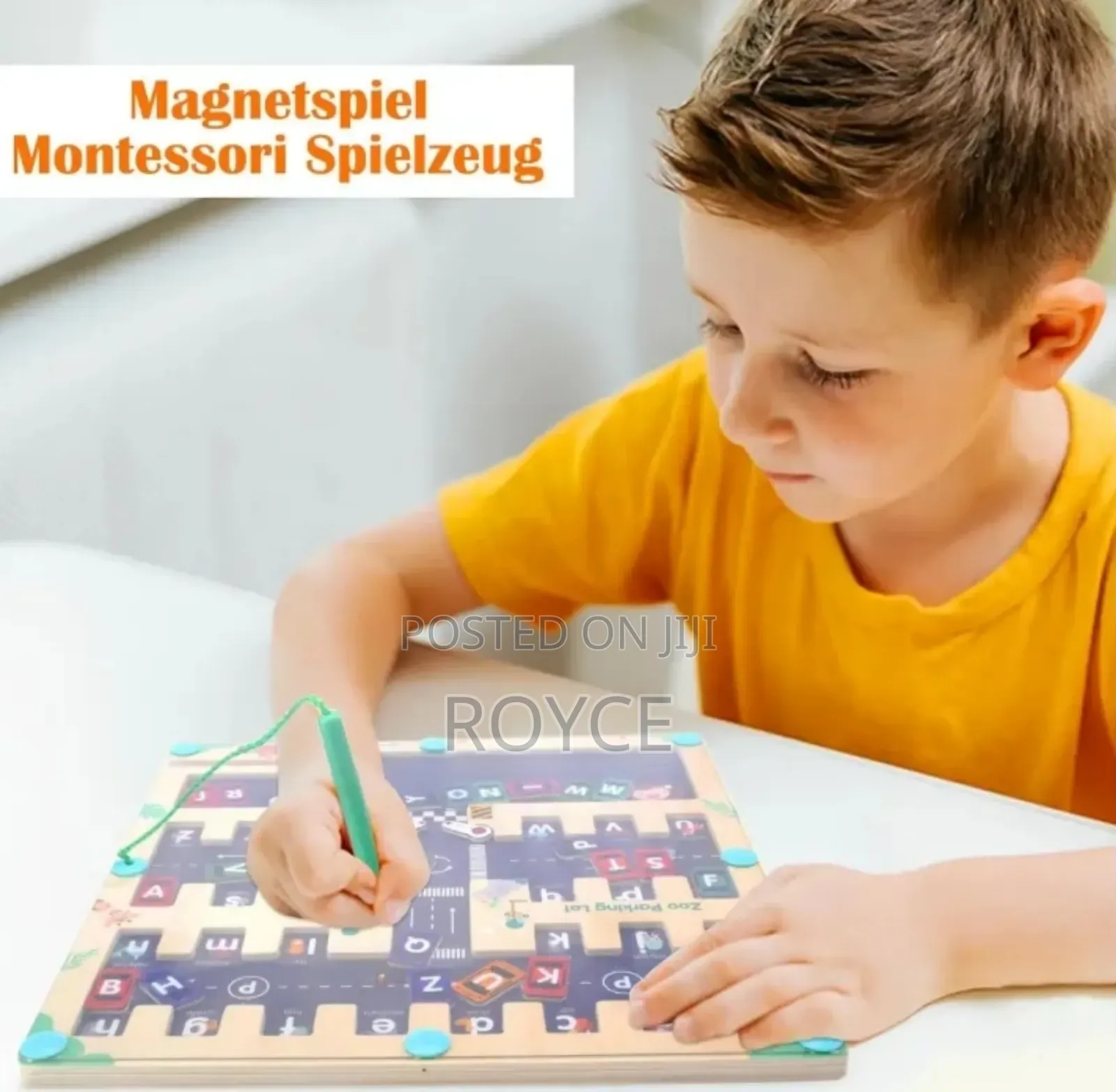 Magnetic Wooden Alphabet Zoo Parking Lot Toy