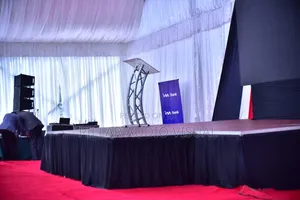 Burial Tent Set Up Andstage Boards Public Address Rentals