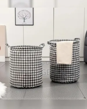 Foldable Houndstooth Laundry Hamper
