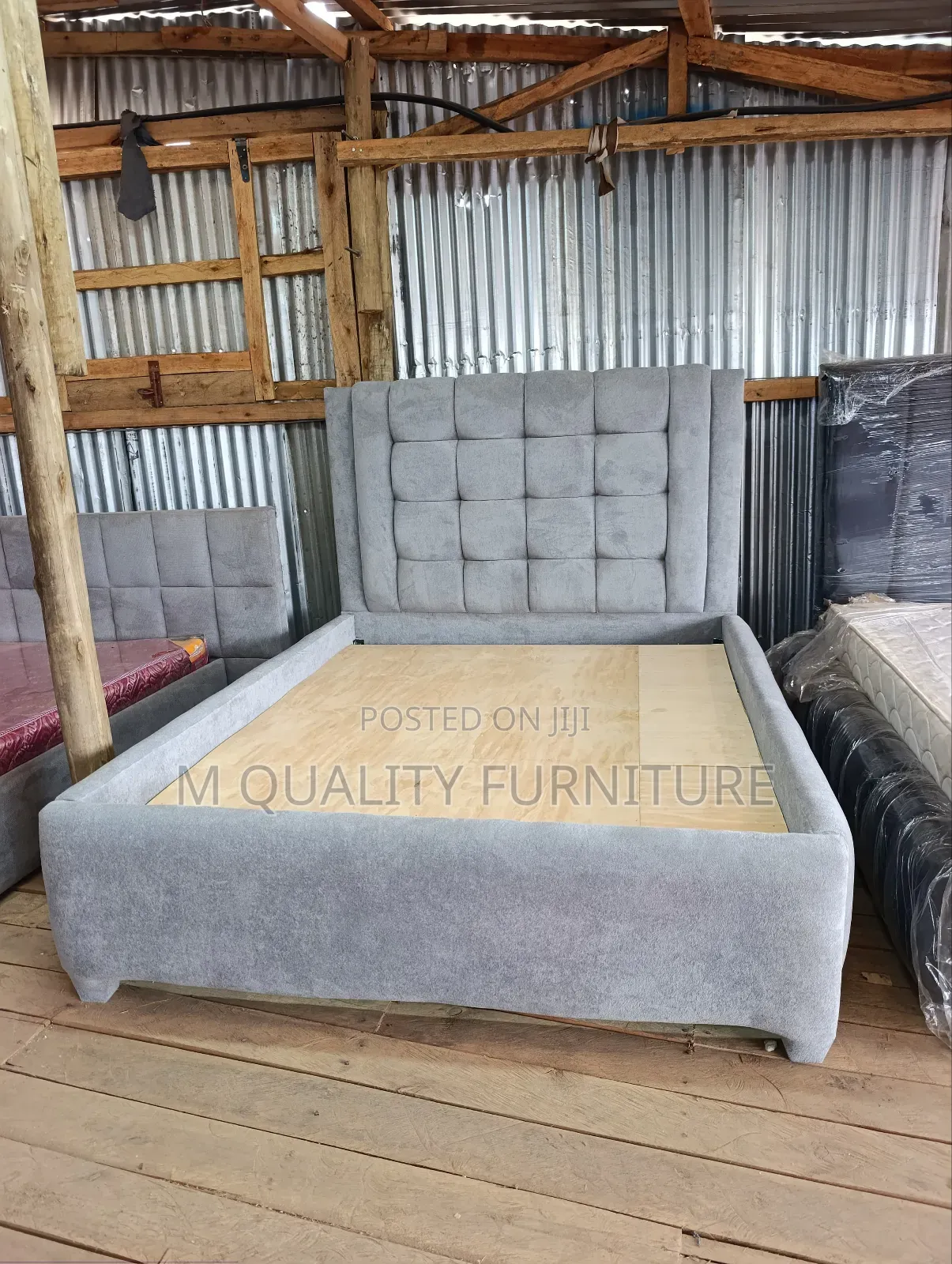 Gray Cozy Chesterfield Bed