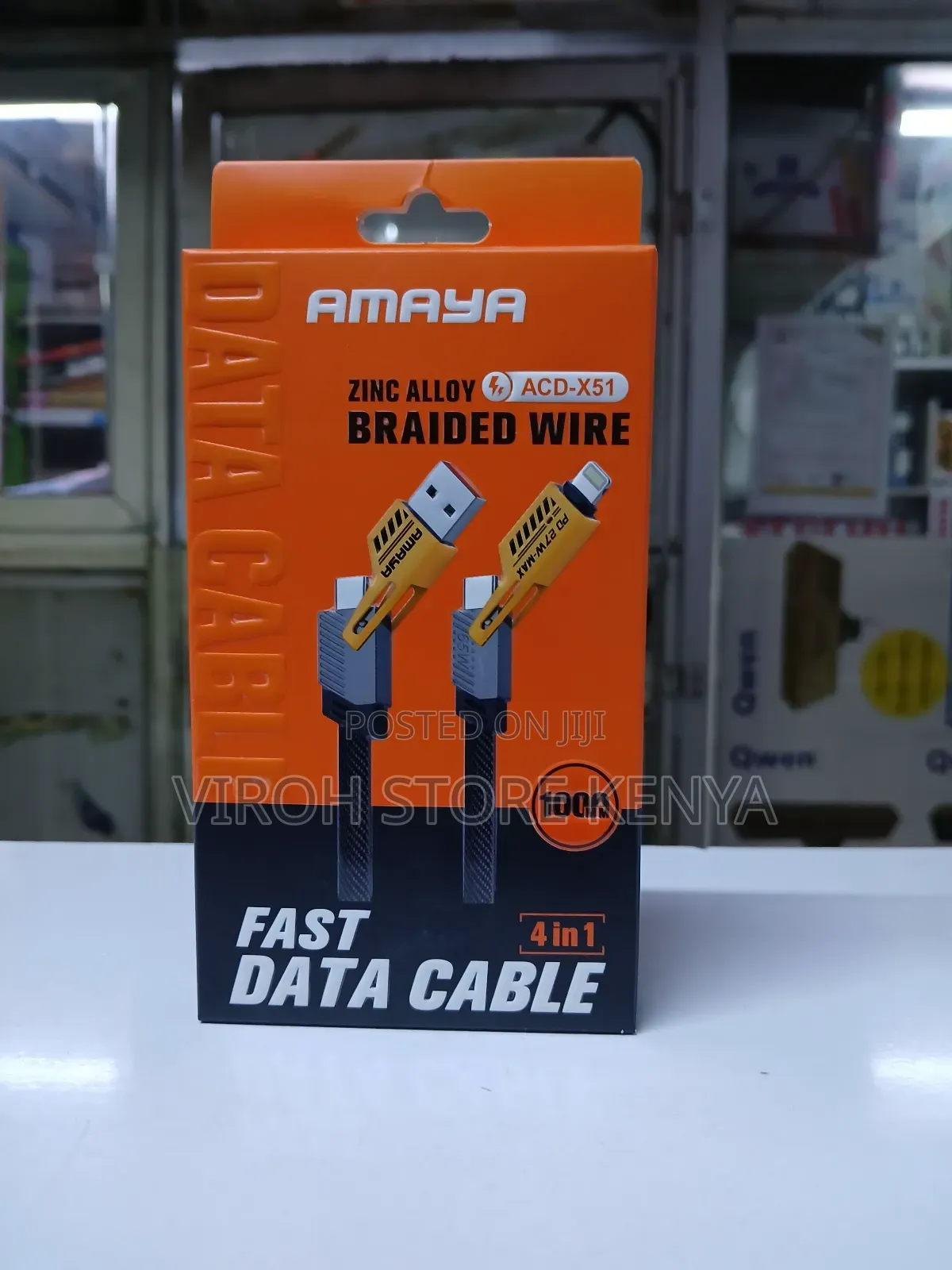 Amaya 4 in 1 Fast Data Cable Acdx51 Zinc Alloy 1m Cable