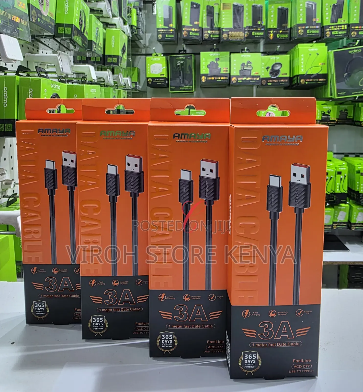 Amaya Type-C to Usb a Charging Cable 1m - Black