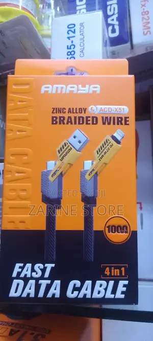 Amaya 4 in 1 Fast Data Zinc Alloy Braided Wire Cable 1000mm