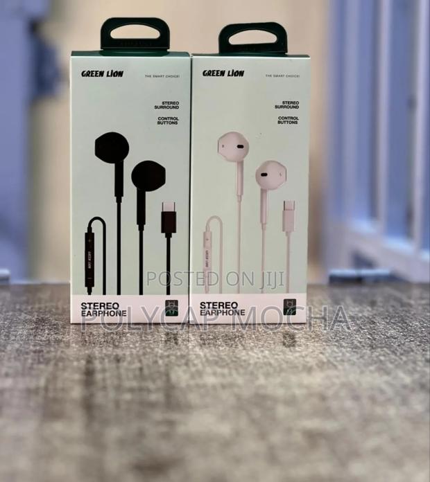 Green Lion Wired Stereo Earphones With Type-C Connector - main view