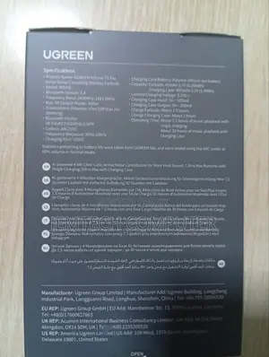 Ugreen Ws206 Hitune T3 Pro Anc Wireless Earbuds White