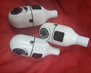 Dual Lens Bulb CCTV Camera With Sound Recording Ability