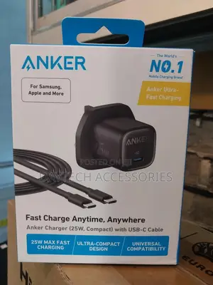 Anker 25w Fast Wall Charger With Pd and Type-C Cable
