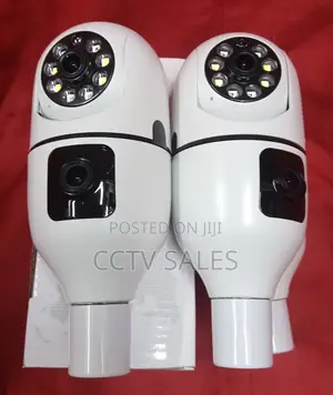 Ip67 Weatherproof Dual Lens Bulb CCTV Camera With Audio