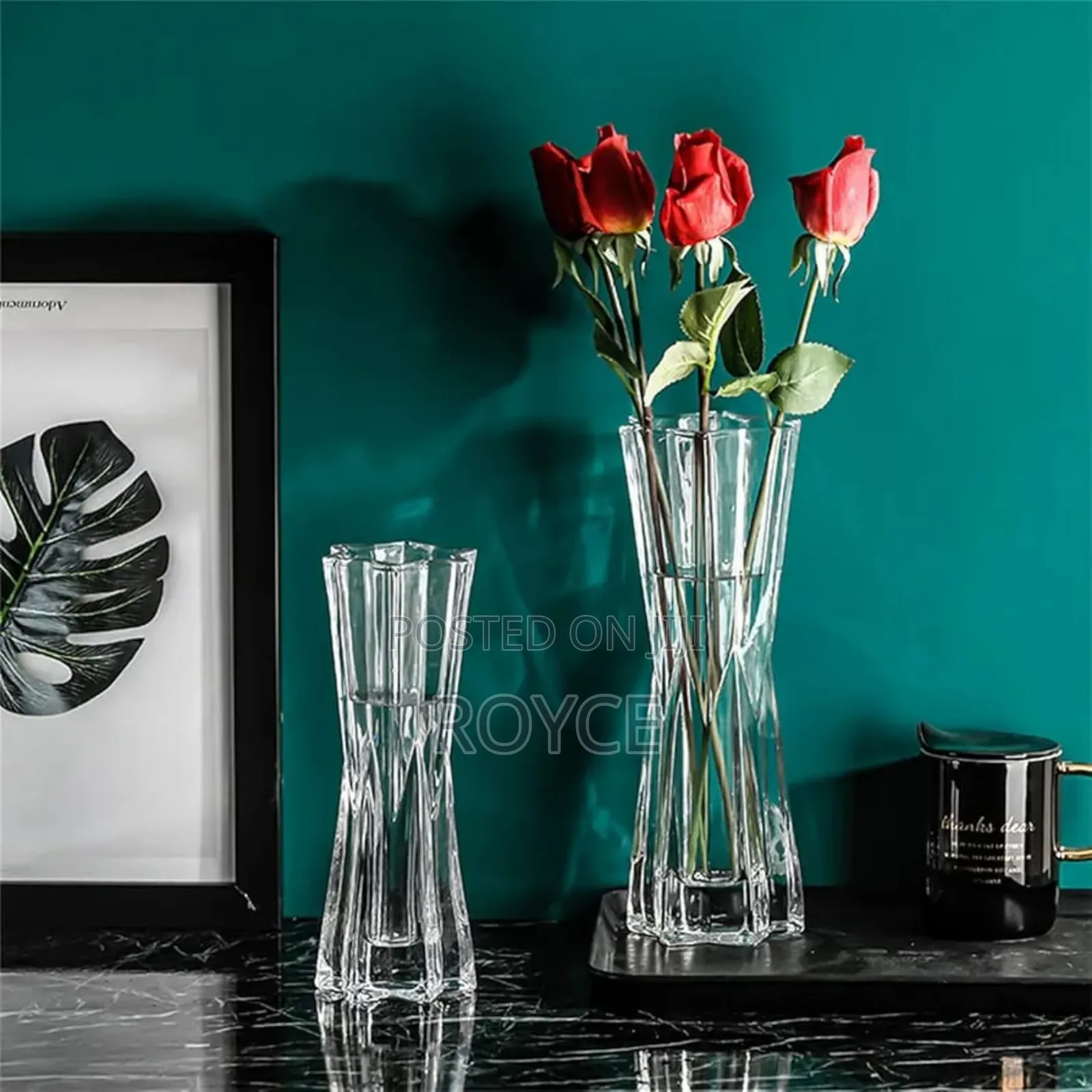 Heavy Glass Star Flower Vase