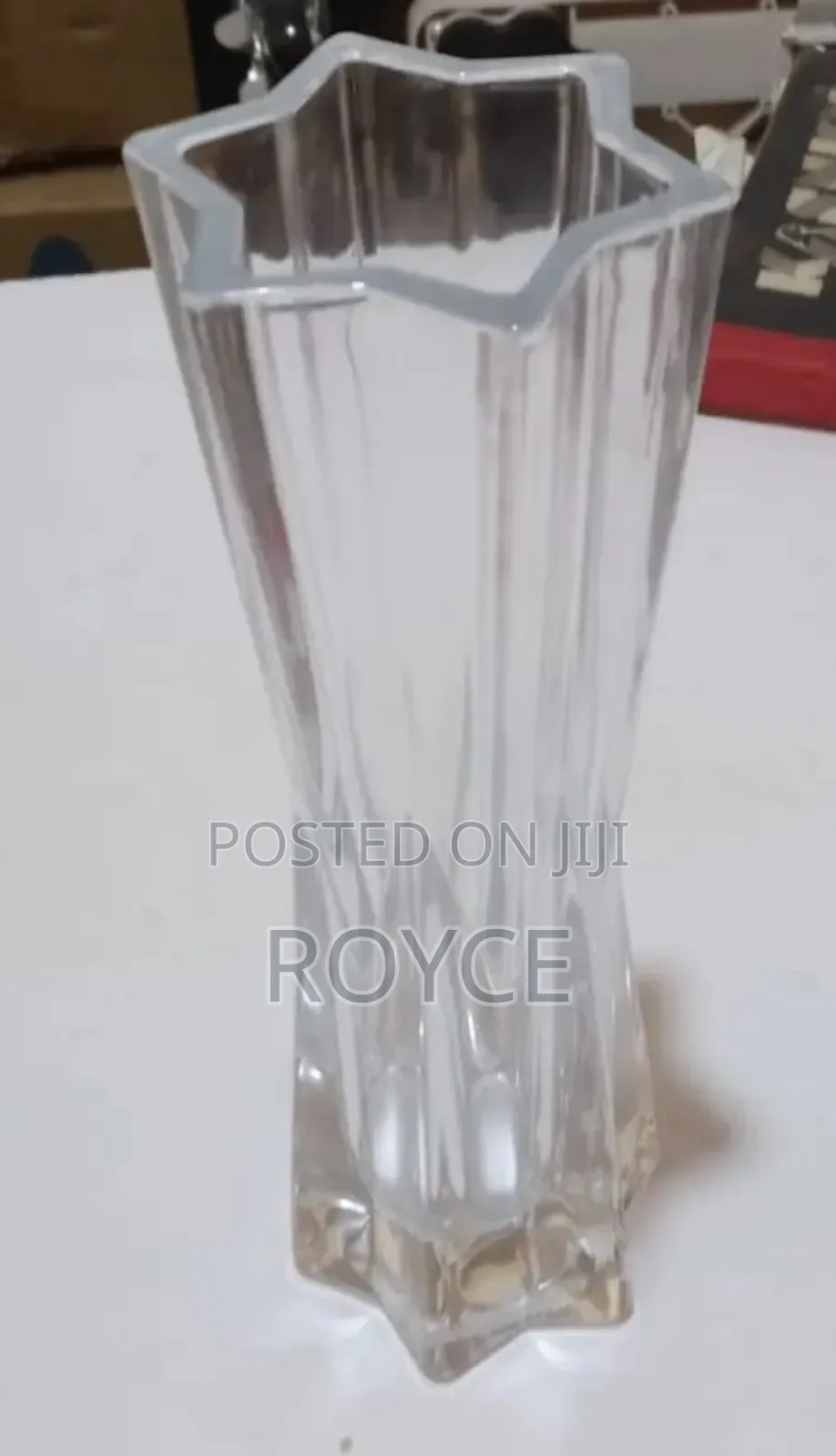 Heavy Glass Star Flower Vase