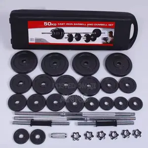 50 Kg Cast Iron Barbell and Dumbbell Set Neww.