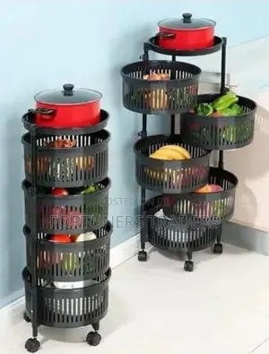 The 4-Tier Fruit Vegetable Corner Rack With Wheels