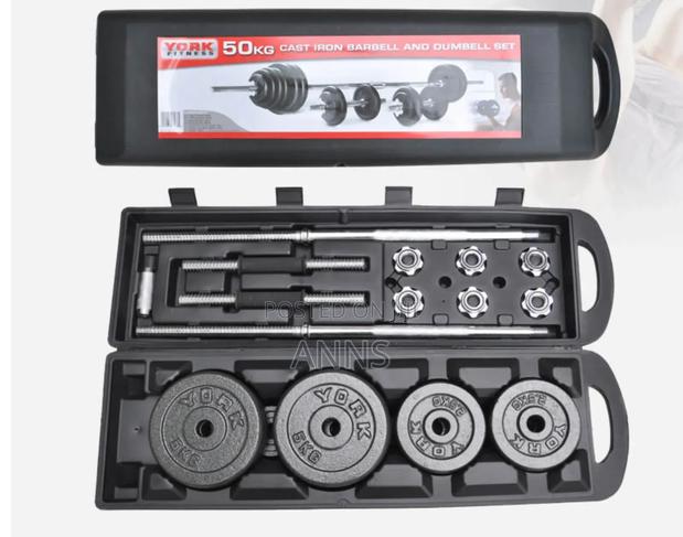 Fitness 50 KGS Dumbells Set Chrome Black