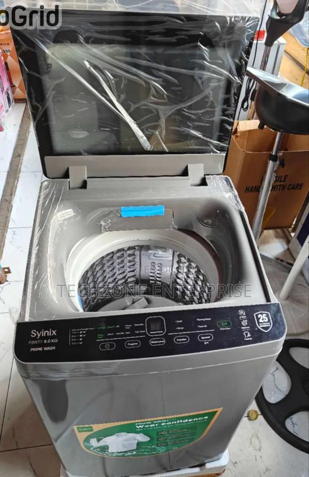 Syinix Pw8tt 8kgs Automatic Top-Load Washing Machine, Grey