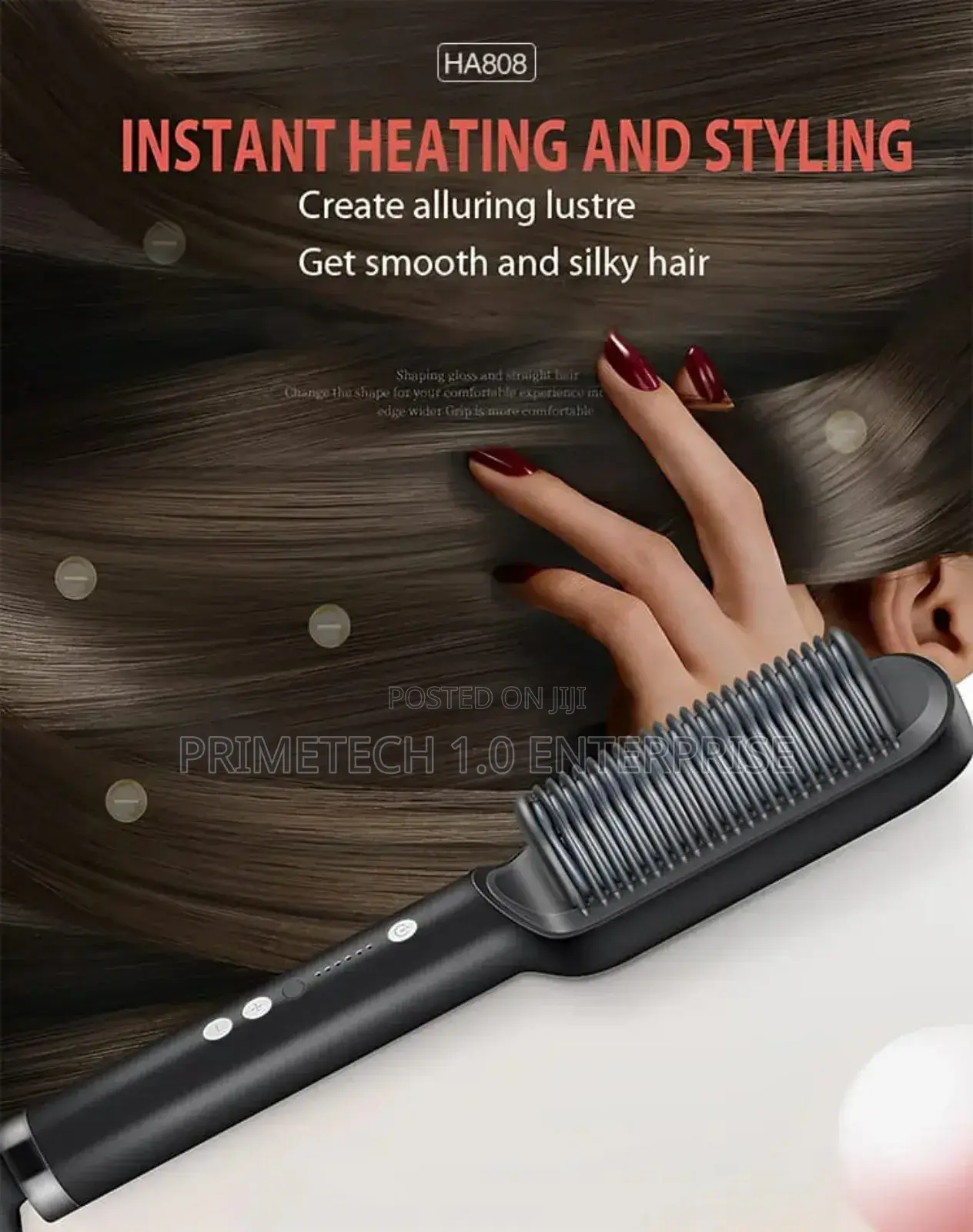 2-in-1 Electric Hair Straightening Brush | Fast Heating Hair Styler