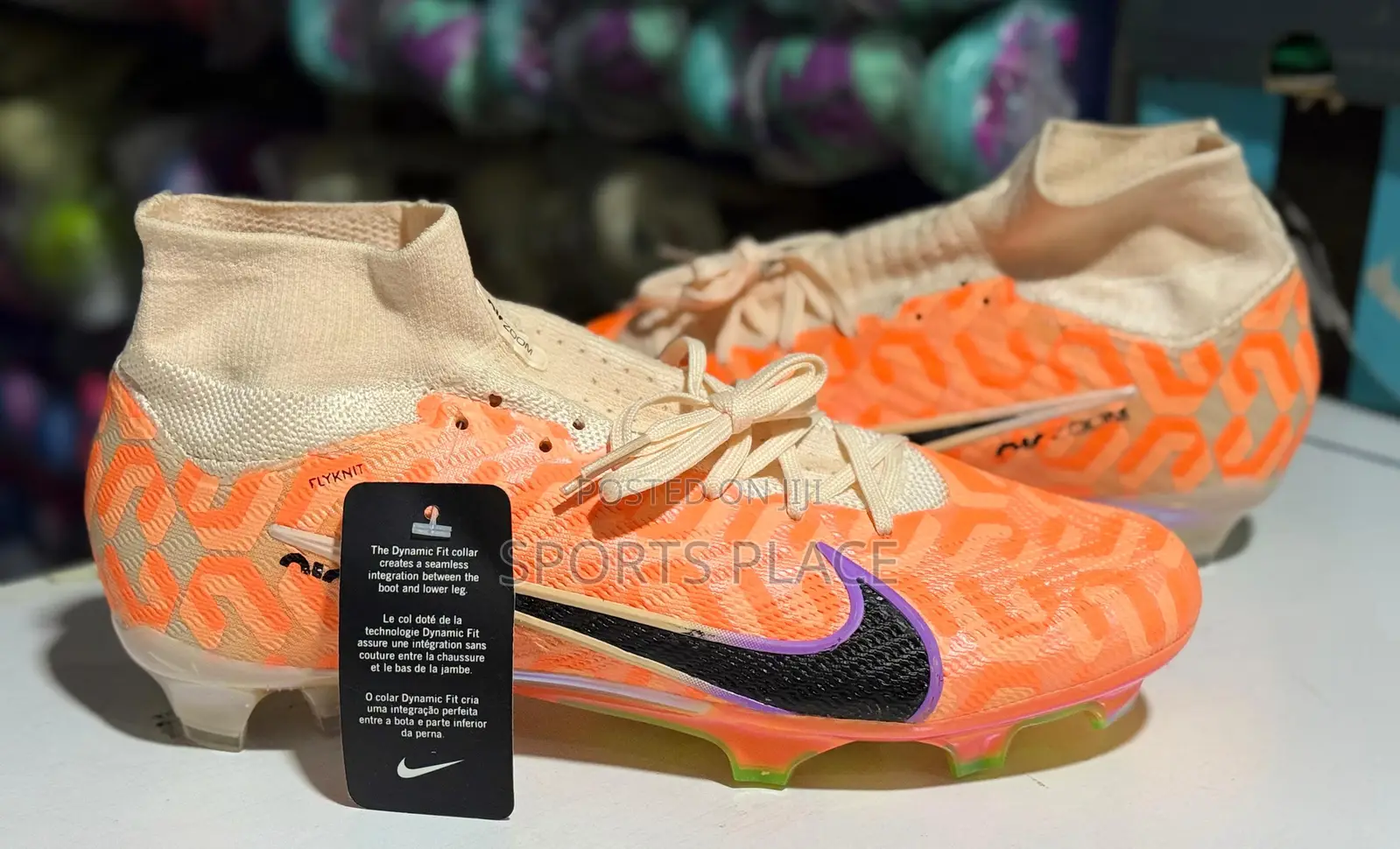 New Beautiful Orange Nike Air Zoom Junior Football Boots Cleats