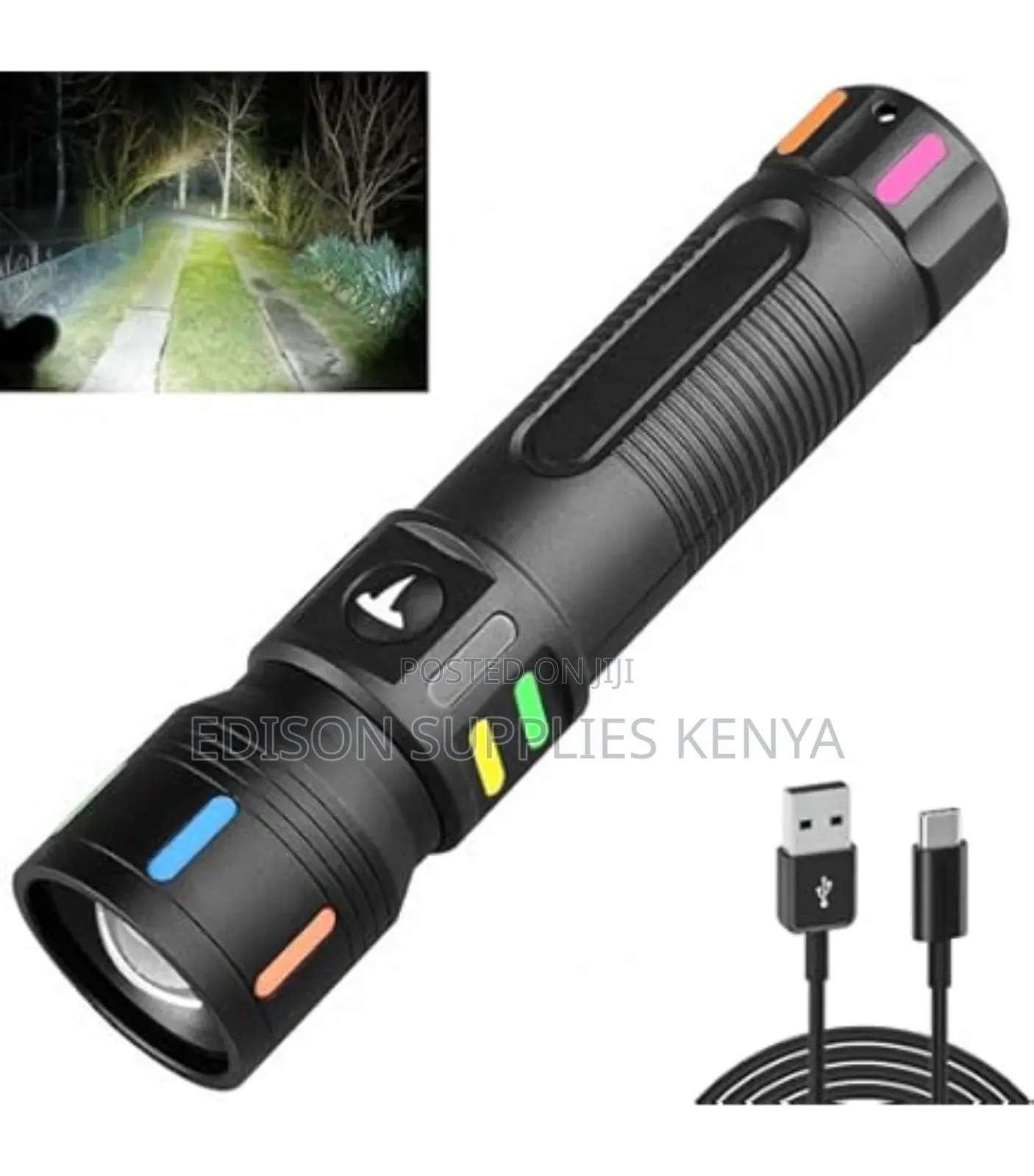 Zoom Torch Led Tactical Flashlight Rechargeable Zoomable Flash Lights
