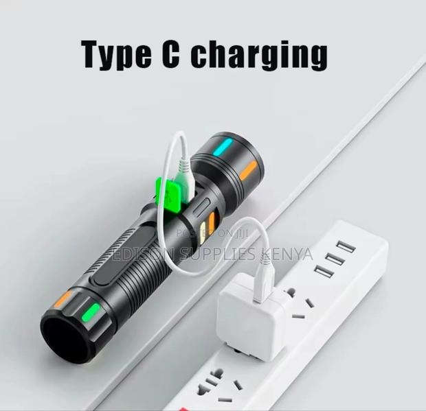 Zoom Torch Led Tactical Flashlight Rechargeable Zoomable Flash Lights - thumbnail 7