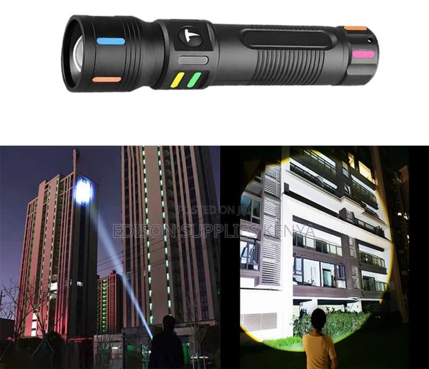 Zoom Torch Led Tactical Flashlight Rechargeable Zoomable Flash Lights - thumbnail 3