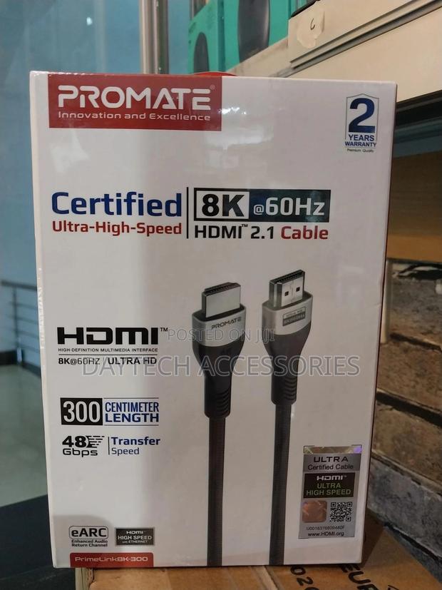 Promate Primelink8k-300 Hdmi 2.1 Cable 48gbps at 60hz 3m