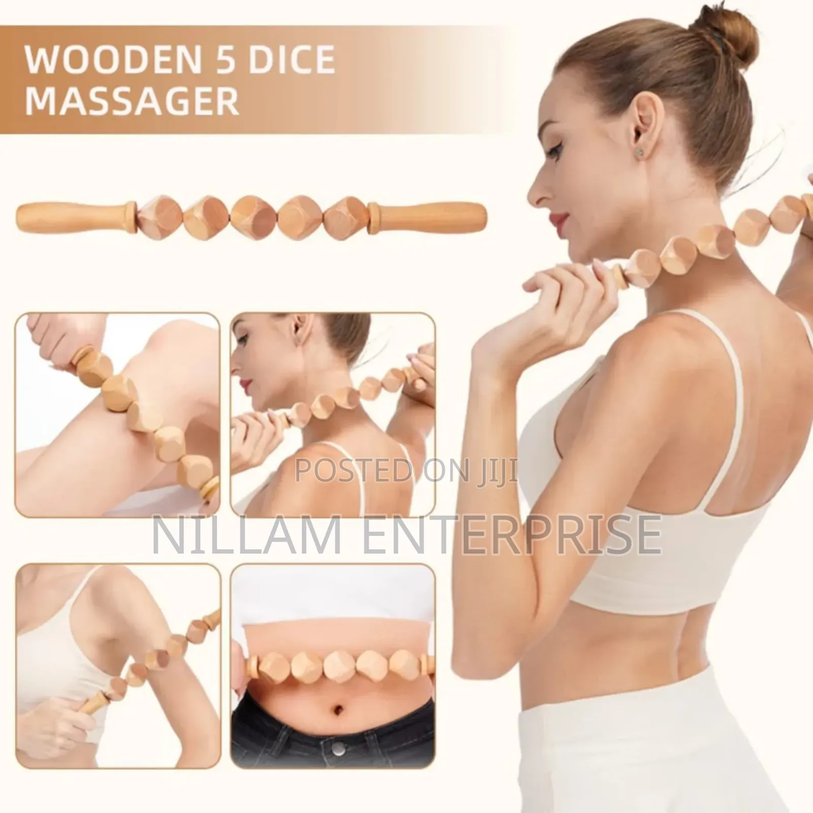 Wooden Massage Roller 6 Cube Design Body Roller Massager