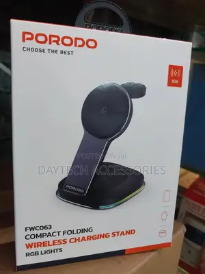 Porodo Compact Folding Wireles Charging Stand With 15w Wireless Output