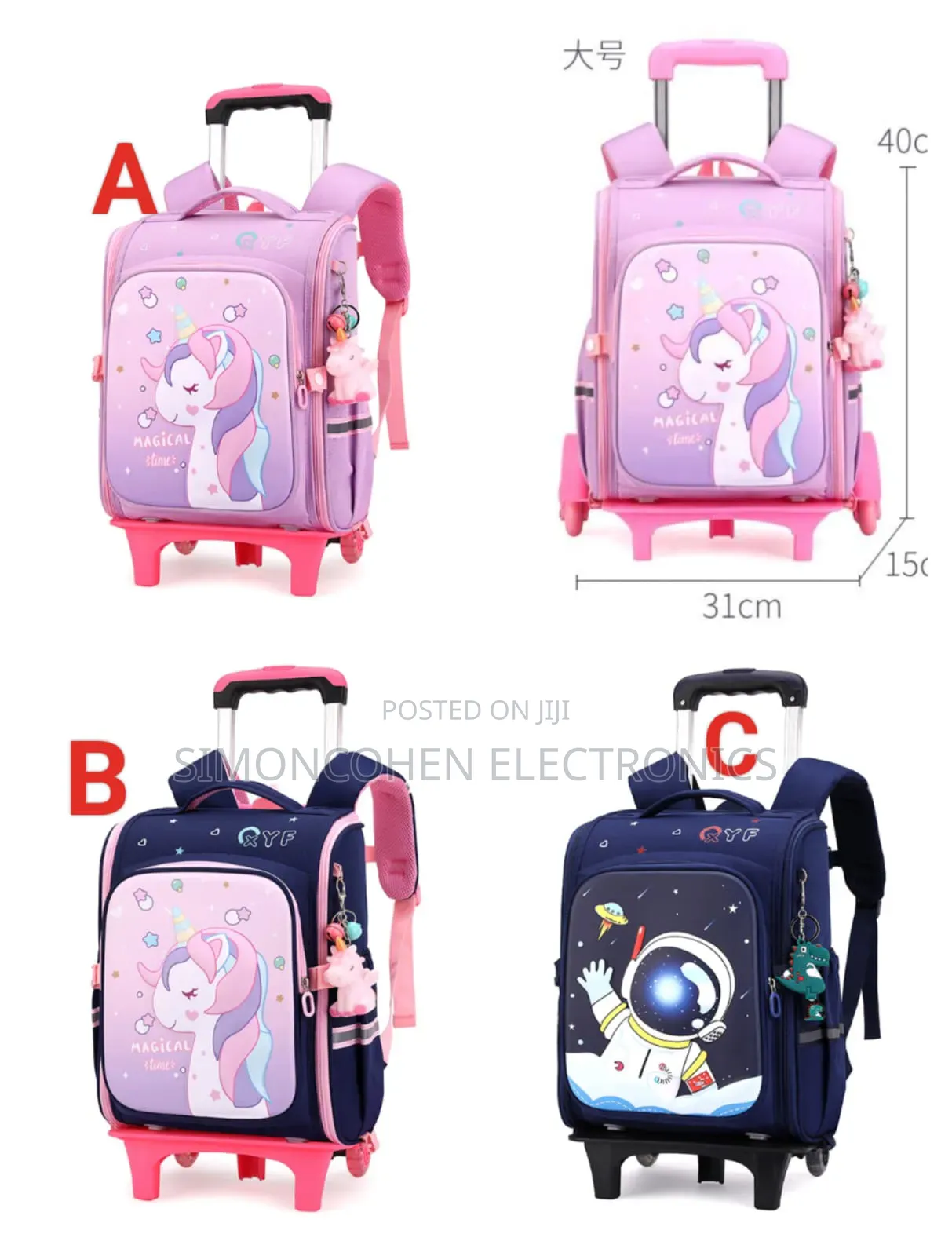 Rolling Trolley Kids School Bags