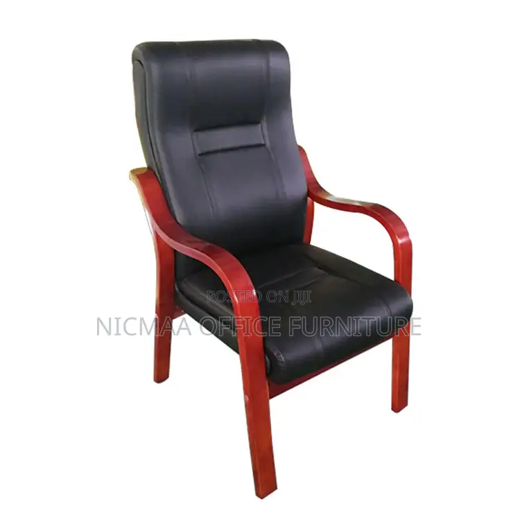 Office Seat: Executive Visitor With Mahogany Legs Base Seat