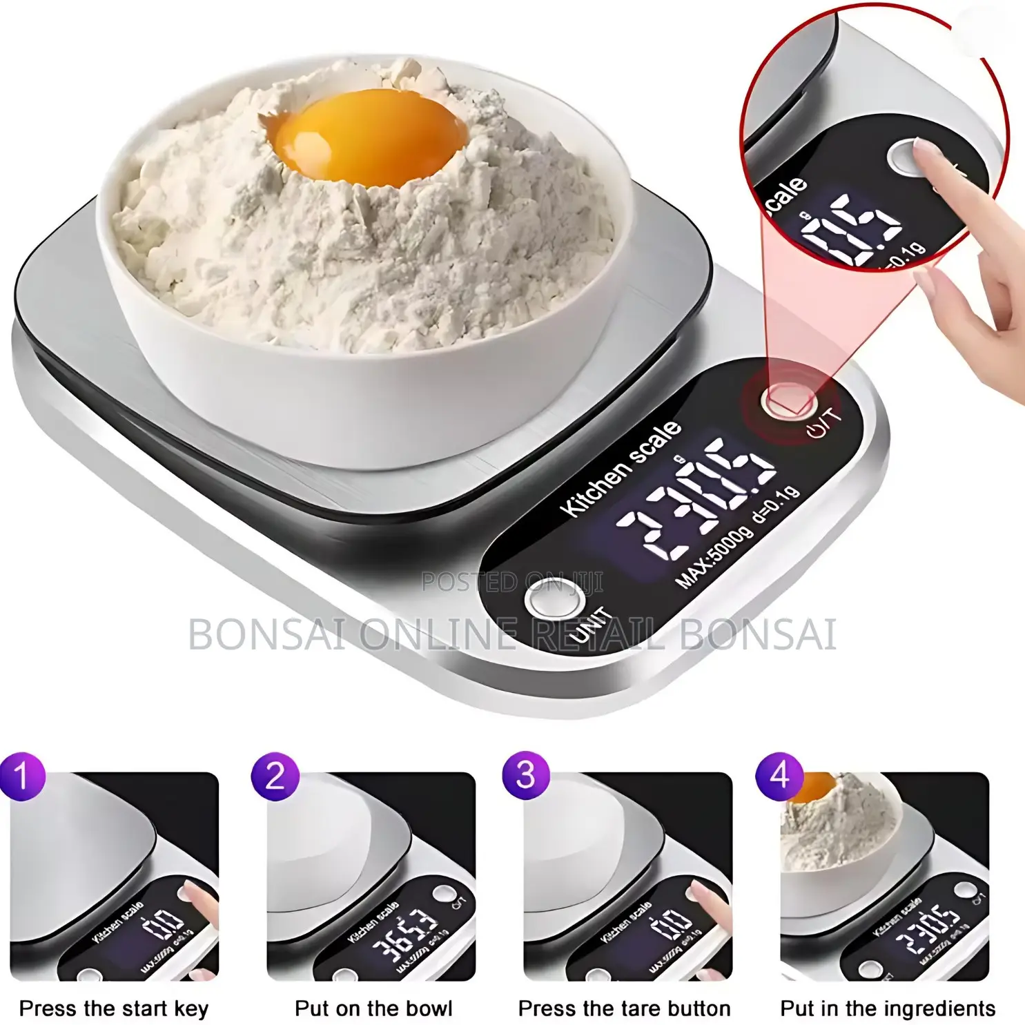 10kg Digital Kitchen Scale With LCD Display – Accurate 1g Precision