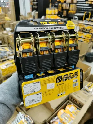 Tolsen 4-Piece Ratchet Tie Down Set (Model 62254).