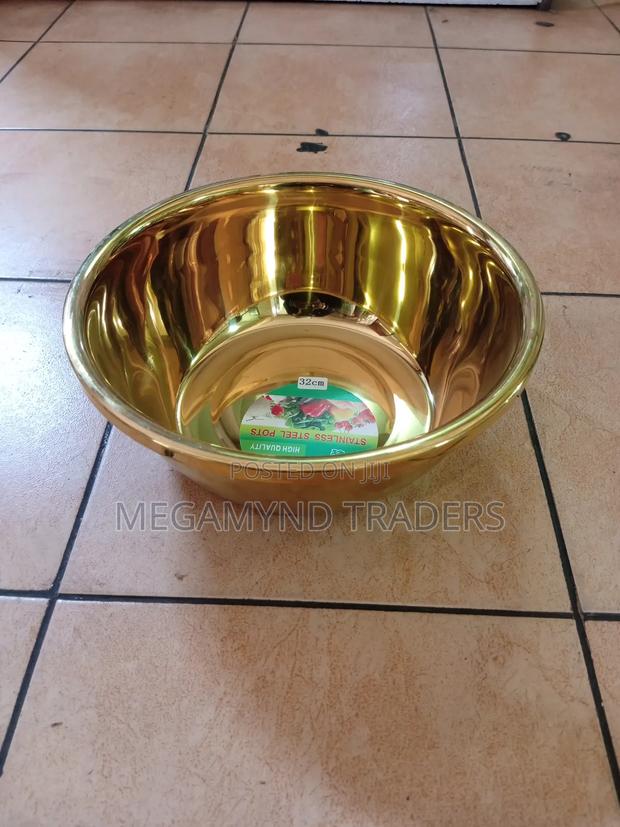 Golden Stainless Steel Bowl 32cm /Multipurpose Bowl 32cm - thumbnail 3
