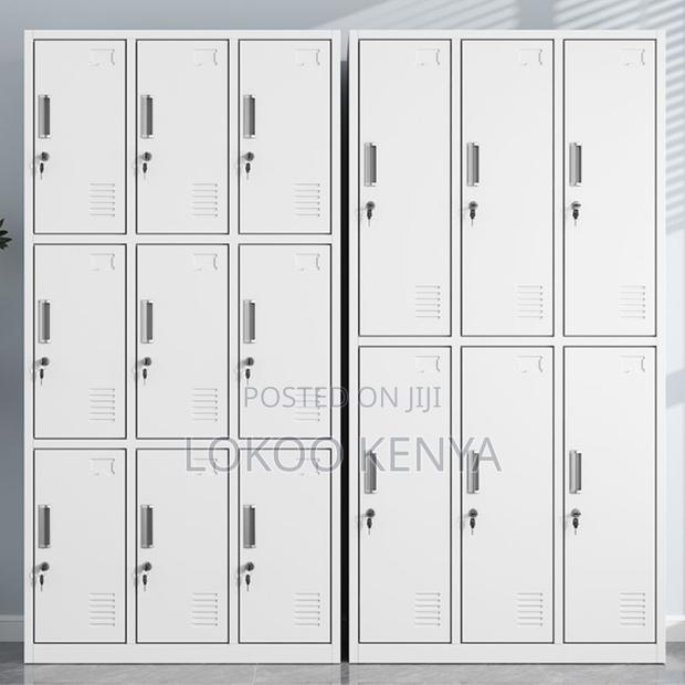 Office Cabinet : 9- Locker Alloy White Stainless Cabinet - thumbnail 4
