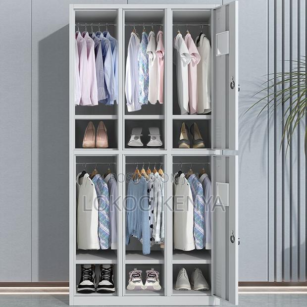 Office Cabinet : 9- Locker Alloy White Stainless Cabinet - thumbnail 6
