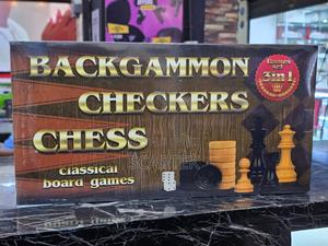 Backgammon Checkers Chess Classical Board Game - thumbnail 2
