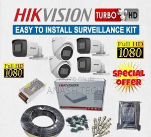 4 Channel CCTV Camera Complete Kit With 4 Cameras 1080p