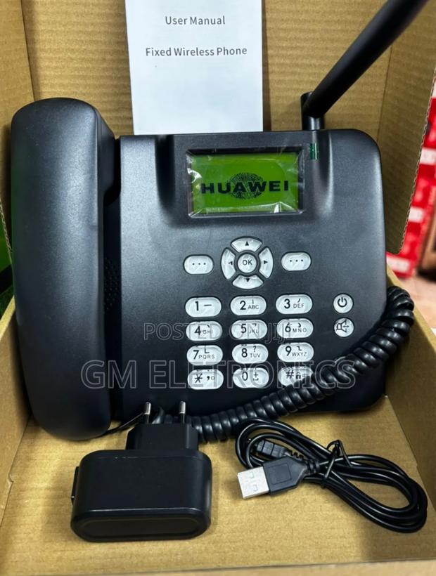 Classic Huawei GSM Single Sim Cordless Desktop Phone- Black. - main view