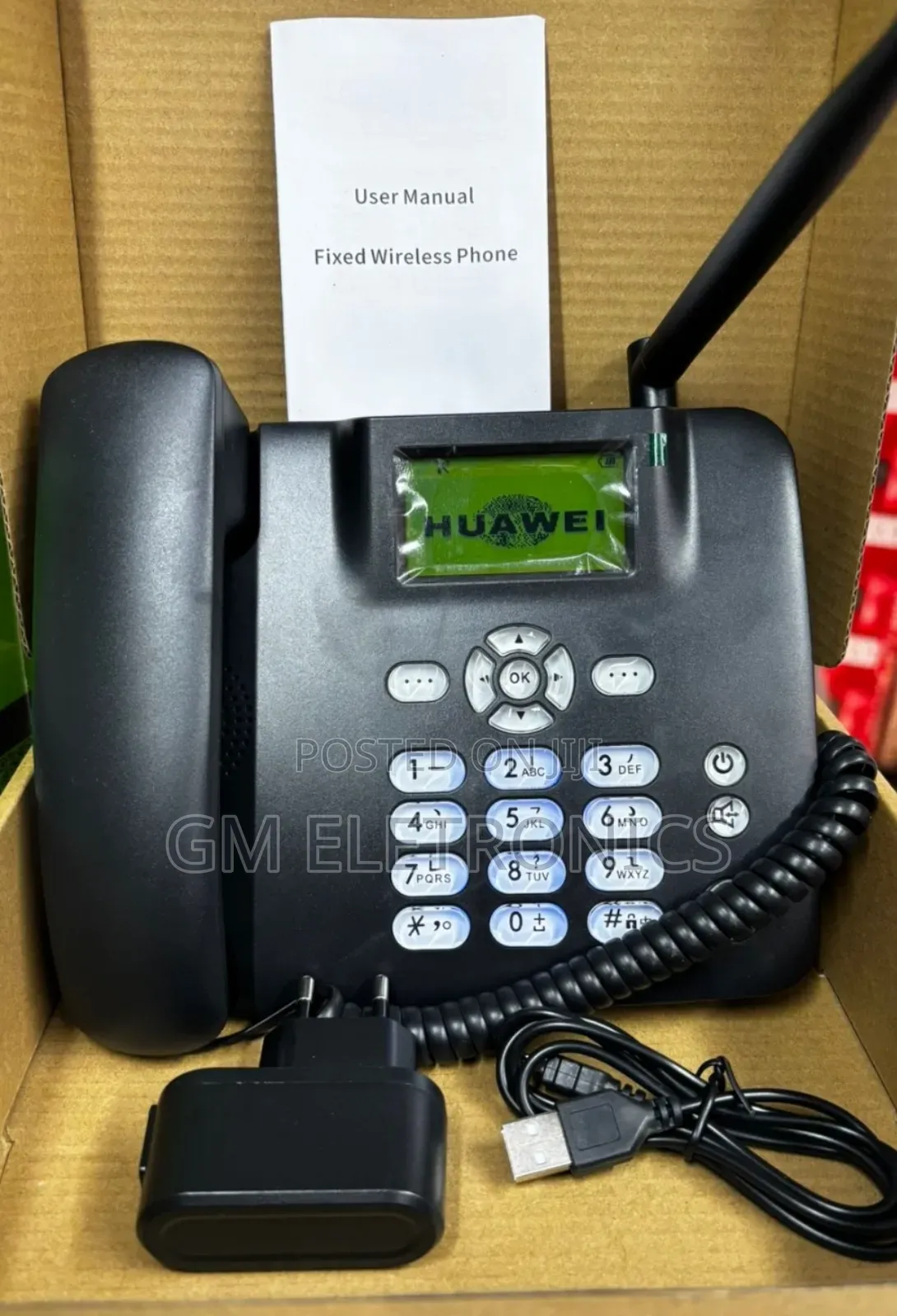 Classic Huawei GSM Single Sim Cordless Desktop Phone- Black.